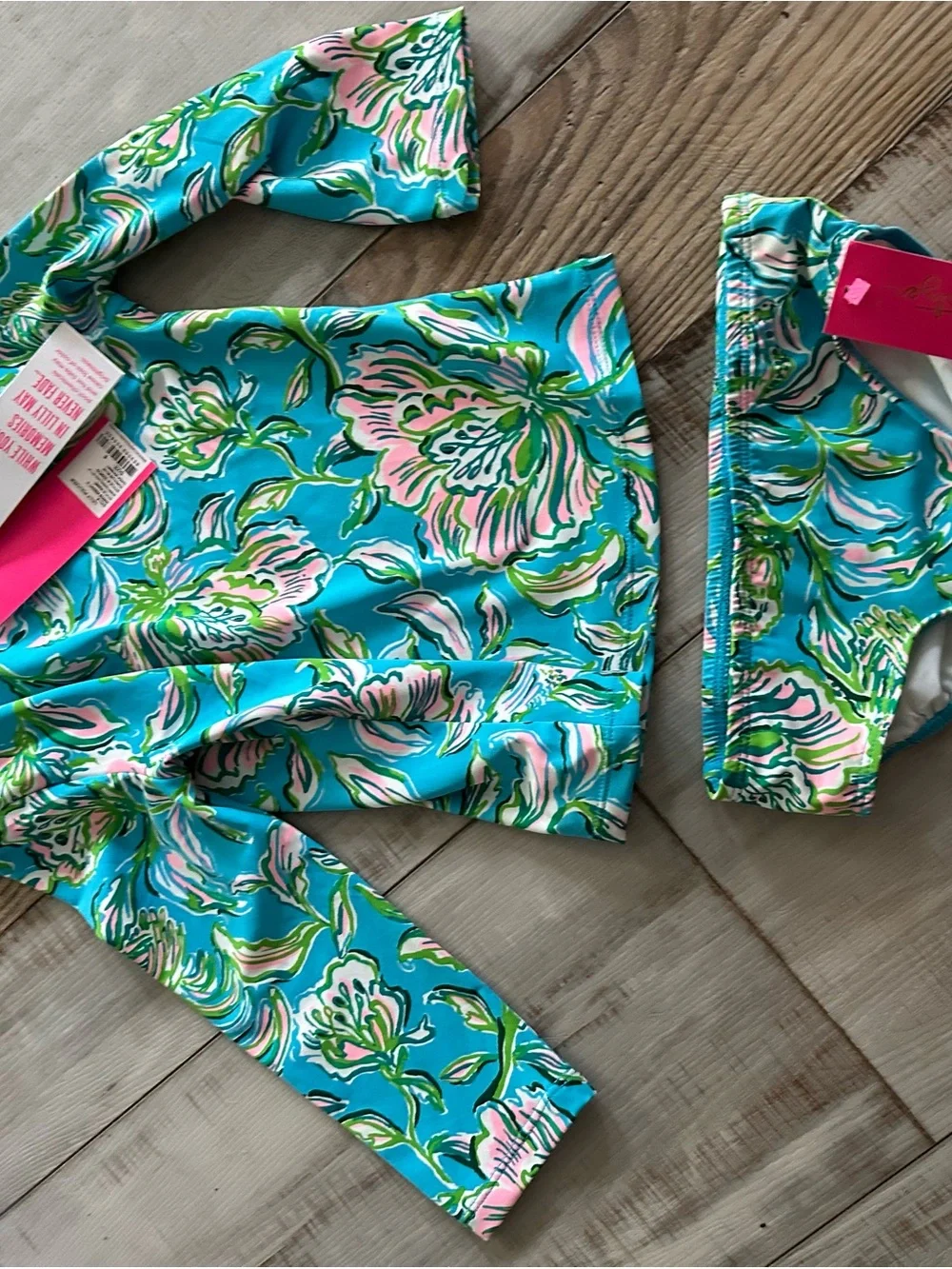 Lilly Pulitzer Turquoise Pink Green Floral Bikini Bottoms
